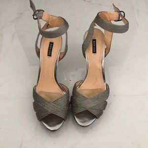 Silver 3 inch platform heel